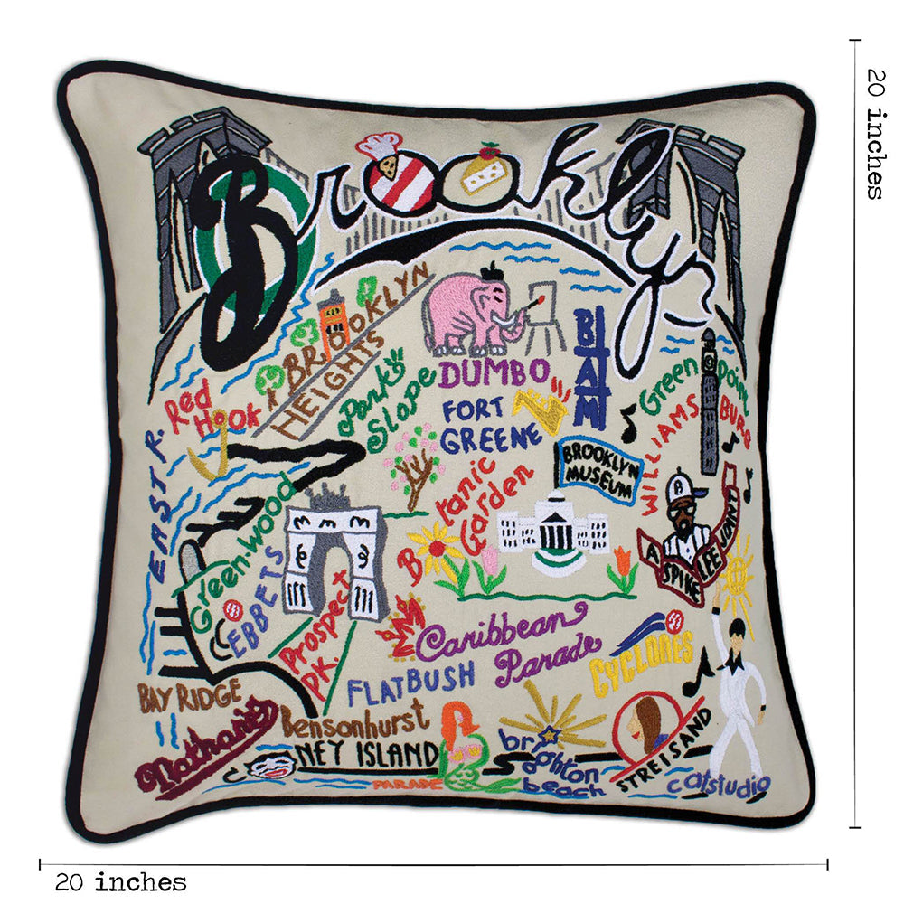 Brooklyn Hand-Embroidered Pillow