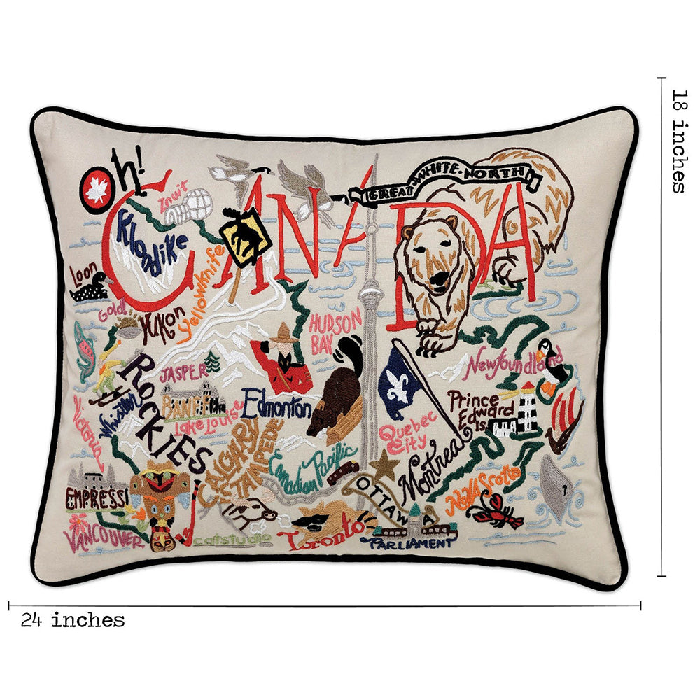 Canada Hand-Embroidered Pillow