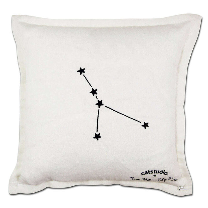 Cancer Astrology Hand-Embroidered Pillow by Cat Studio