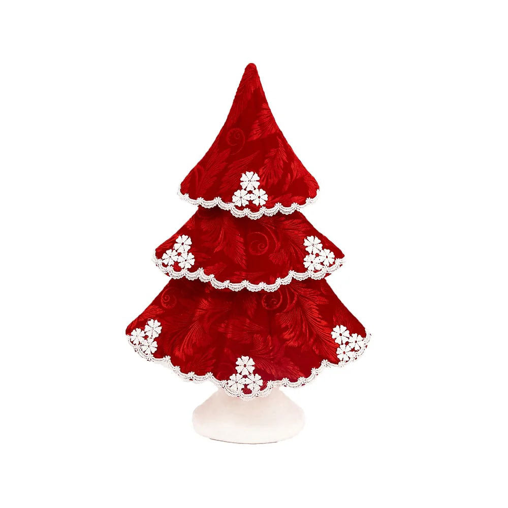 Candy Red Tiered Tree w/Lace Trim by December Diamonds