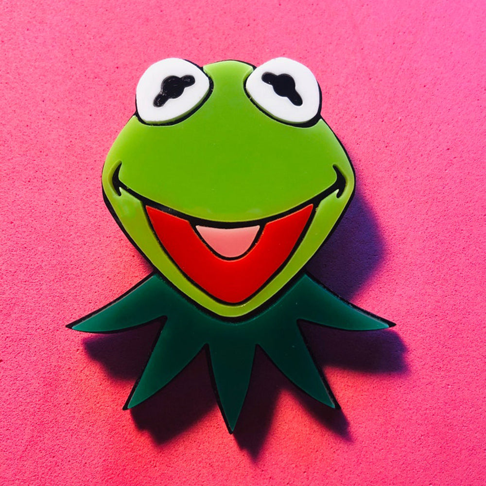 Cartoon Collection - Puppet Frog - Acrylic Brooch by Makokot Design