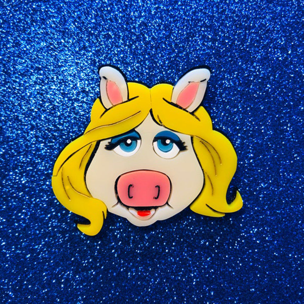 Cartoon Collection - Puppet Piggy - Acrylic Brooch by Makokot Design
