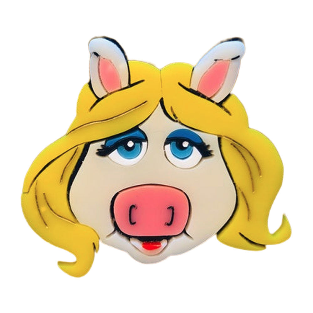 Cartoon Collection - Puppet Piggy - Acrylic Brooch by Makokot Design