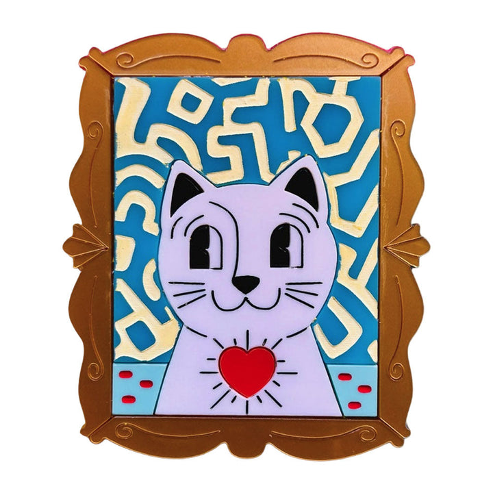 Cats in Art Collection - Pop Art/ Contemporary Art Style Cat Acrylic Brooch by Makokot Design