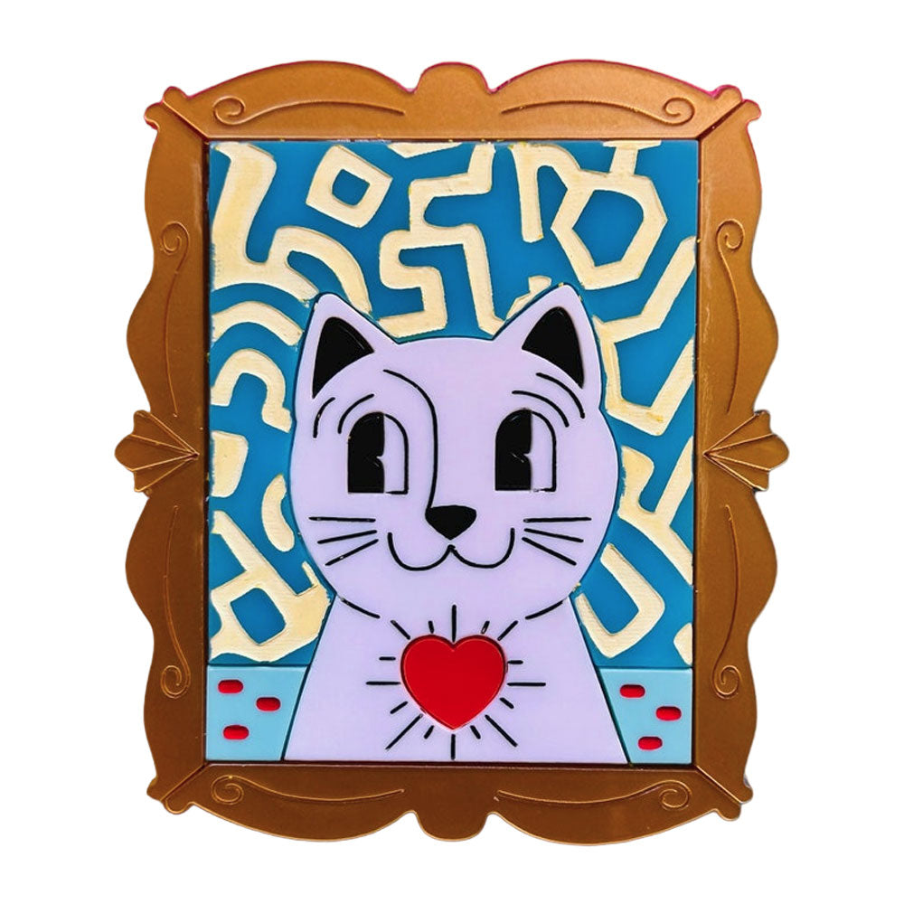 Cats in Art Collection - Pop Art/ Contemporary Art Style Cat Acrylic Brooch by Makokot Design