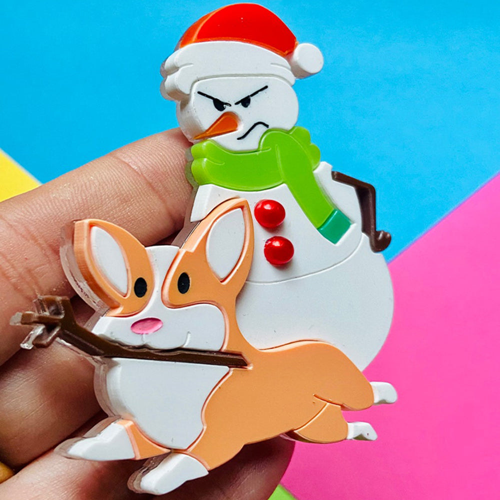 Christmas Collection - "Hit and Run!" - Acrylic Brooch by Makokot Design