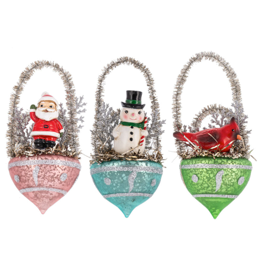 Christmas Icon w/Basket Ornaments (6 pc. ppk.) by Ganz image