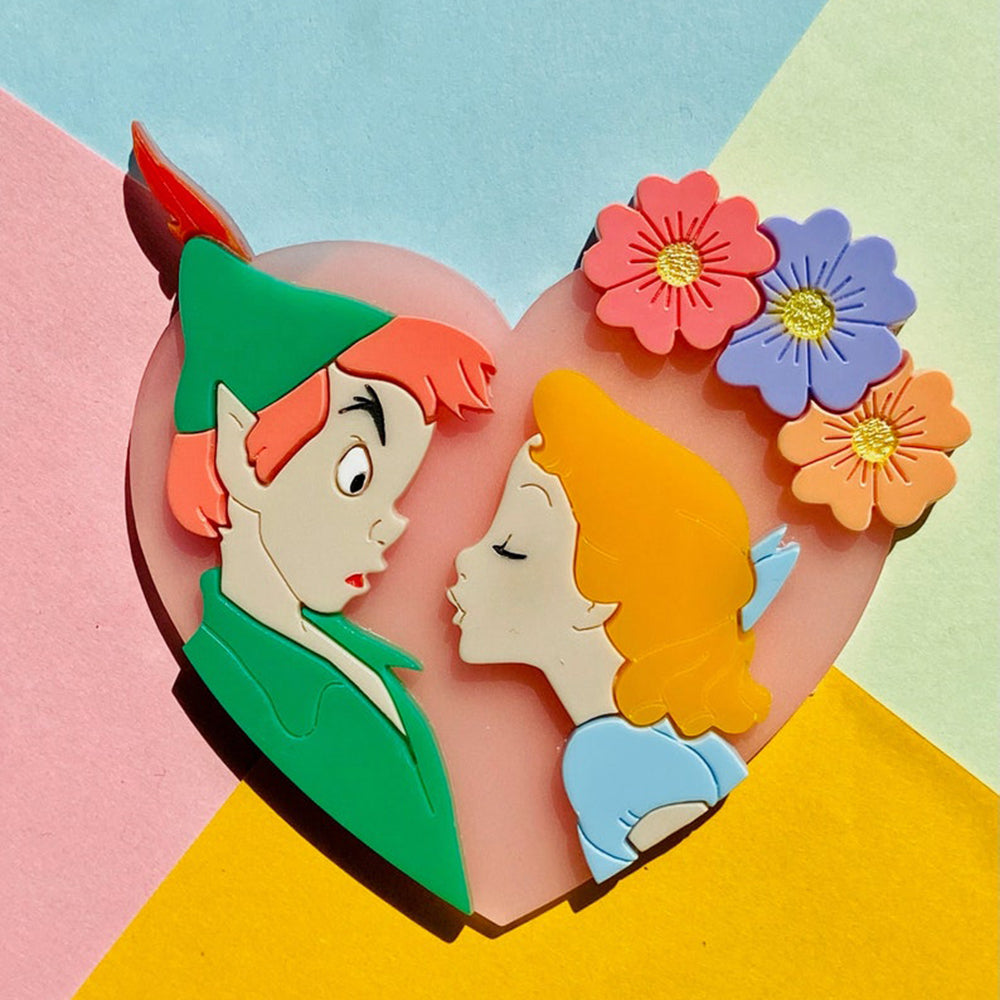 Cartoon Collection - "What is a Kiss?" Acrylic Brooch by Makokot Design