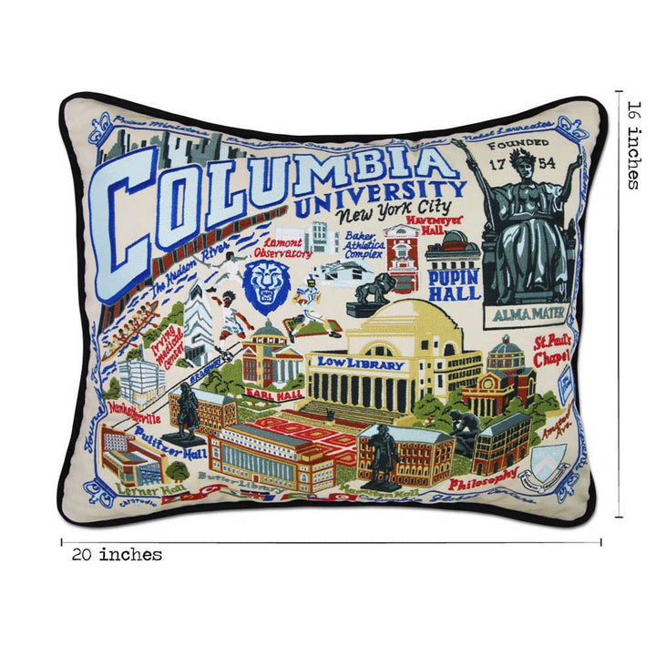 Columbia University Collegiate Embroidered Pillow by CatStudio