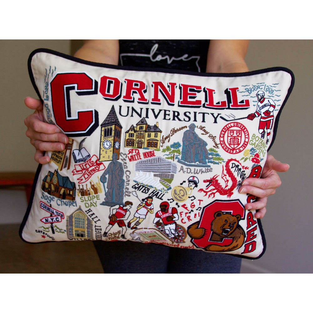 Cornell University Collegiate Embroidered Pillow by CatStudio