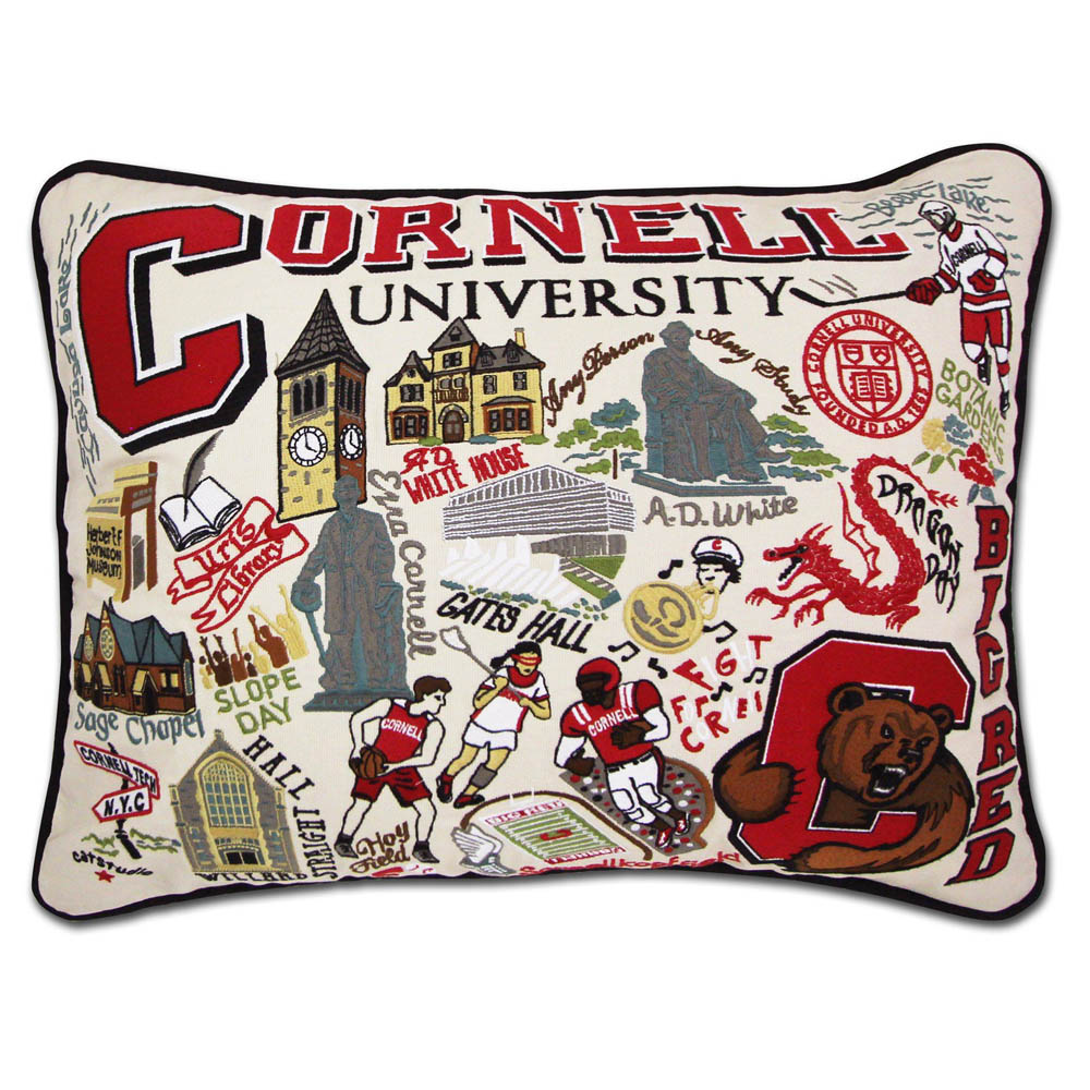 Cornell University Collegiate Embroidered Pillow by CatStudio
