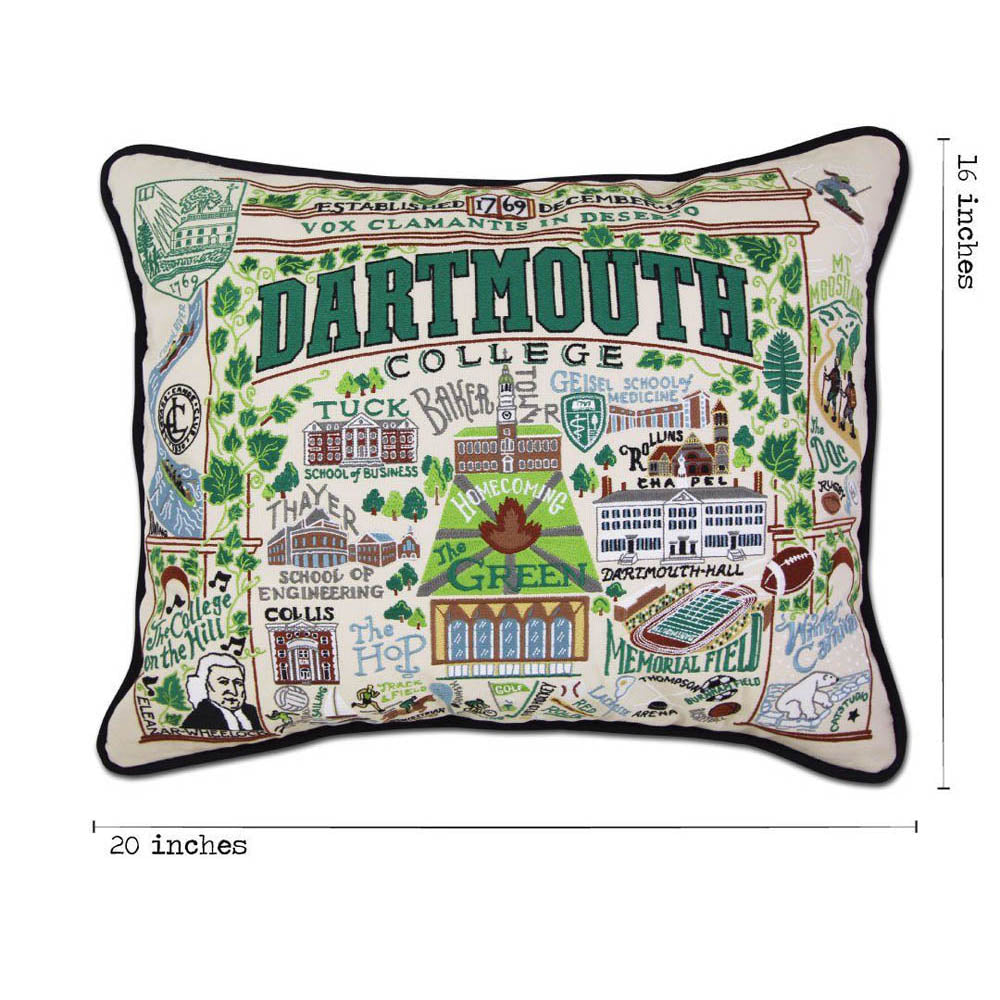 Dartmouth College Collegiate Embroidered Pillow by CatStudio