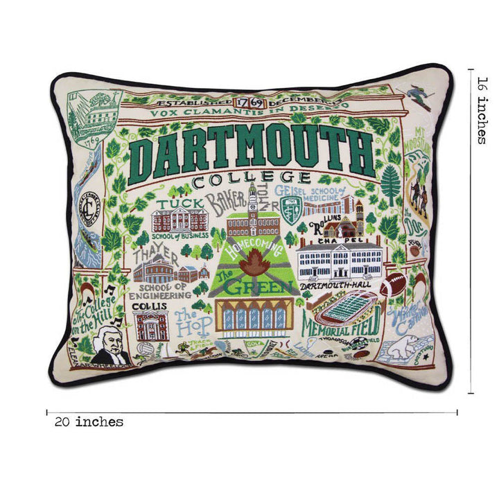 Dartmouth College Collegiate Embroidered Pillow by CatStudio