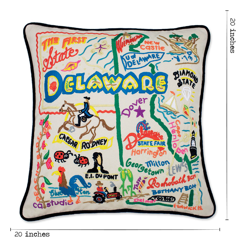 Delaware Hand-Embroidered Pillow