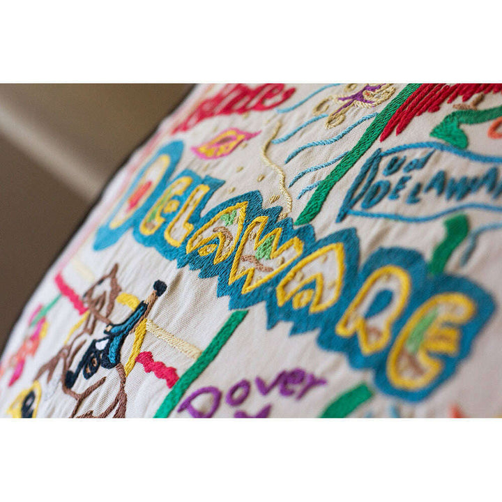 Delaware Hand-Embroidered Pillow