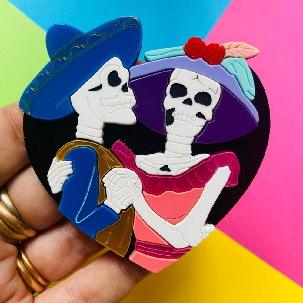 Day of the Dead 2022 - Dance with Death Acrylic Brooch by Makokot Design