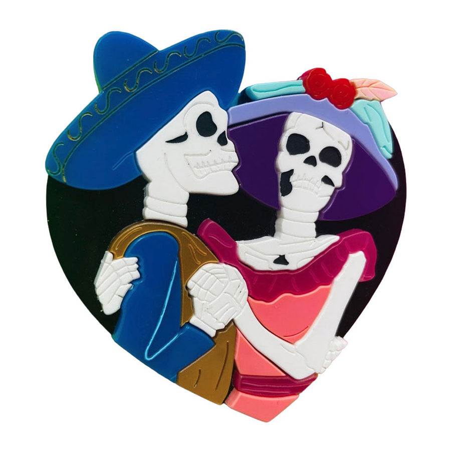 Day of the Dead 2022 - Dance with Death Acrylic Brooch by Makokot Design