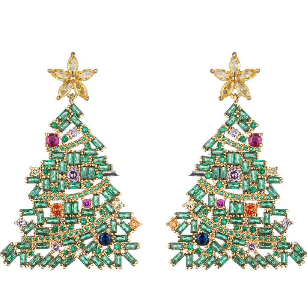 eye candy LA christmas tree earrings