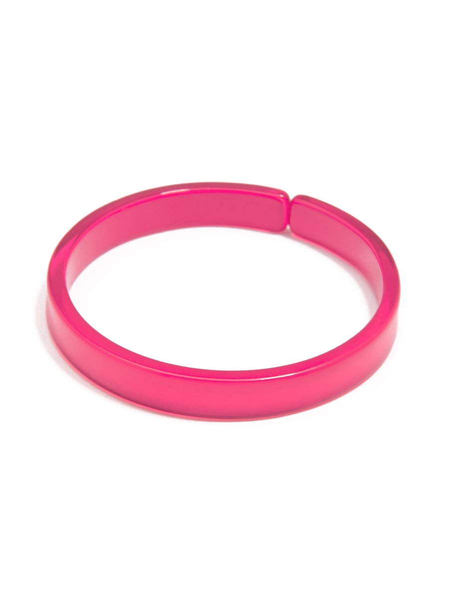 Resin Bangle Bracelet - NEON PINK Medium Width