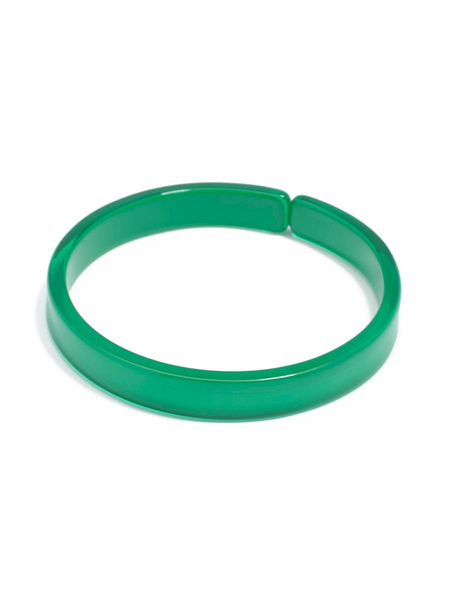 Resin Bangle Bracelet - DARK GREEN Medium Width
