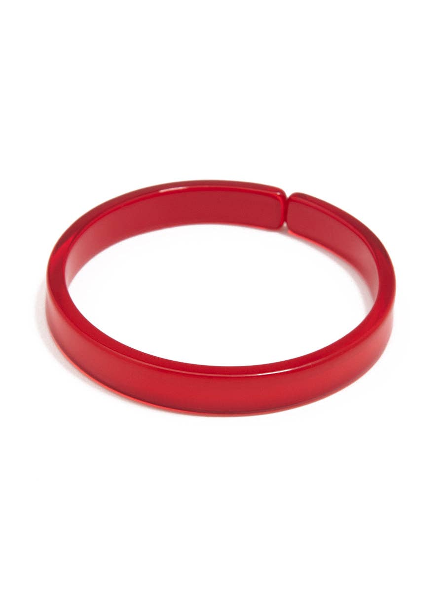 Resin Bangle Bracelet - RED Medium Width