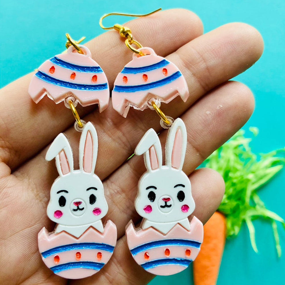 Easter Special - Cute Bunny in The Egg- Earrings by Makokot Design