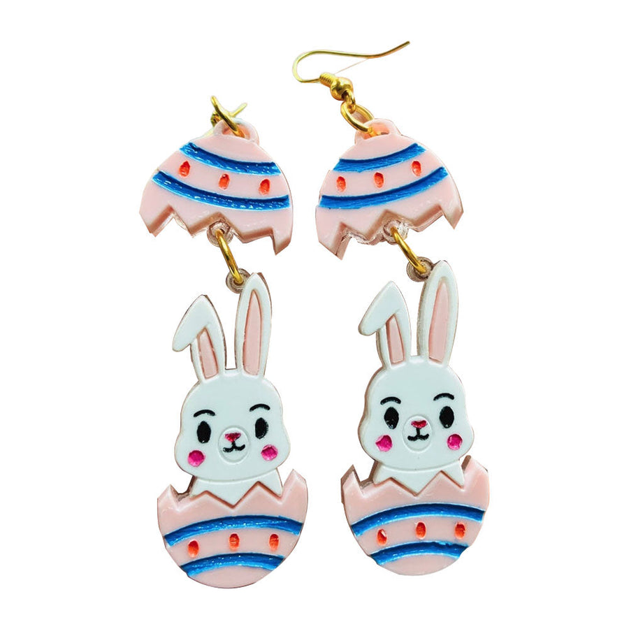 Easter Special - Cute Bunny in The Egg- Earrings by Makokot Design