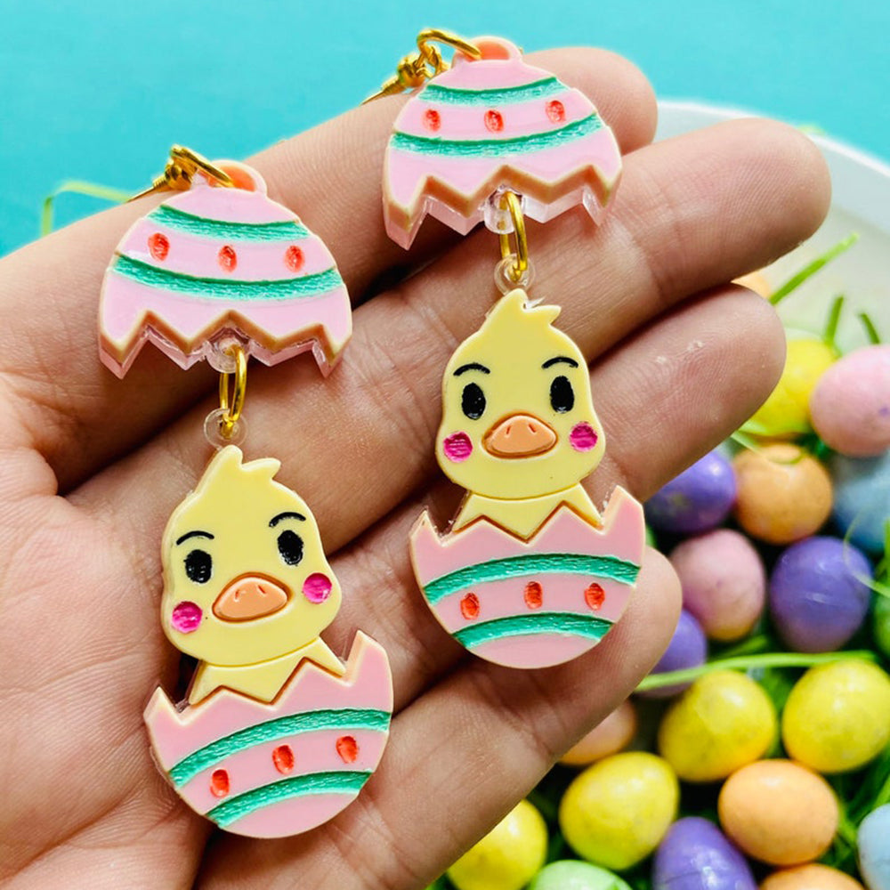 Easter Special - Cute Chicky in The Egg- Earrings by Makokot Design