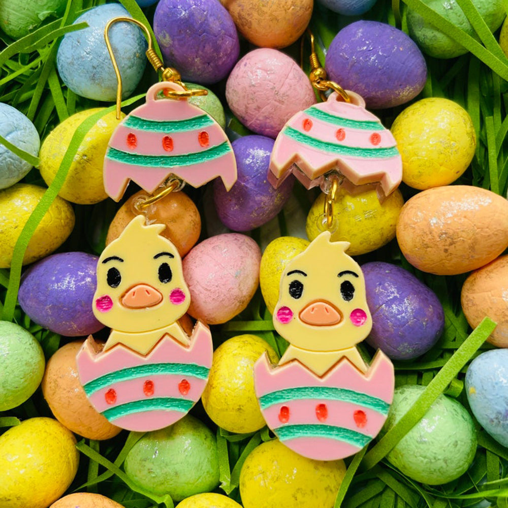 Easter Special - Cute Chicky in The Egg- Earrings by Makokot Design