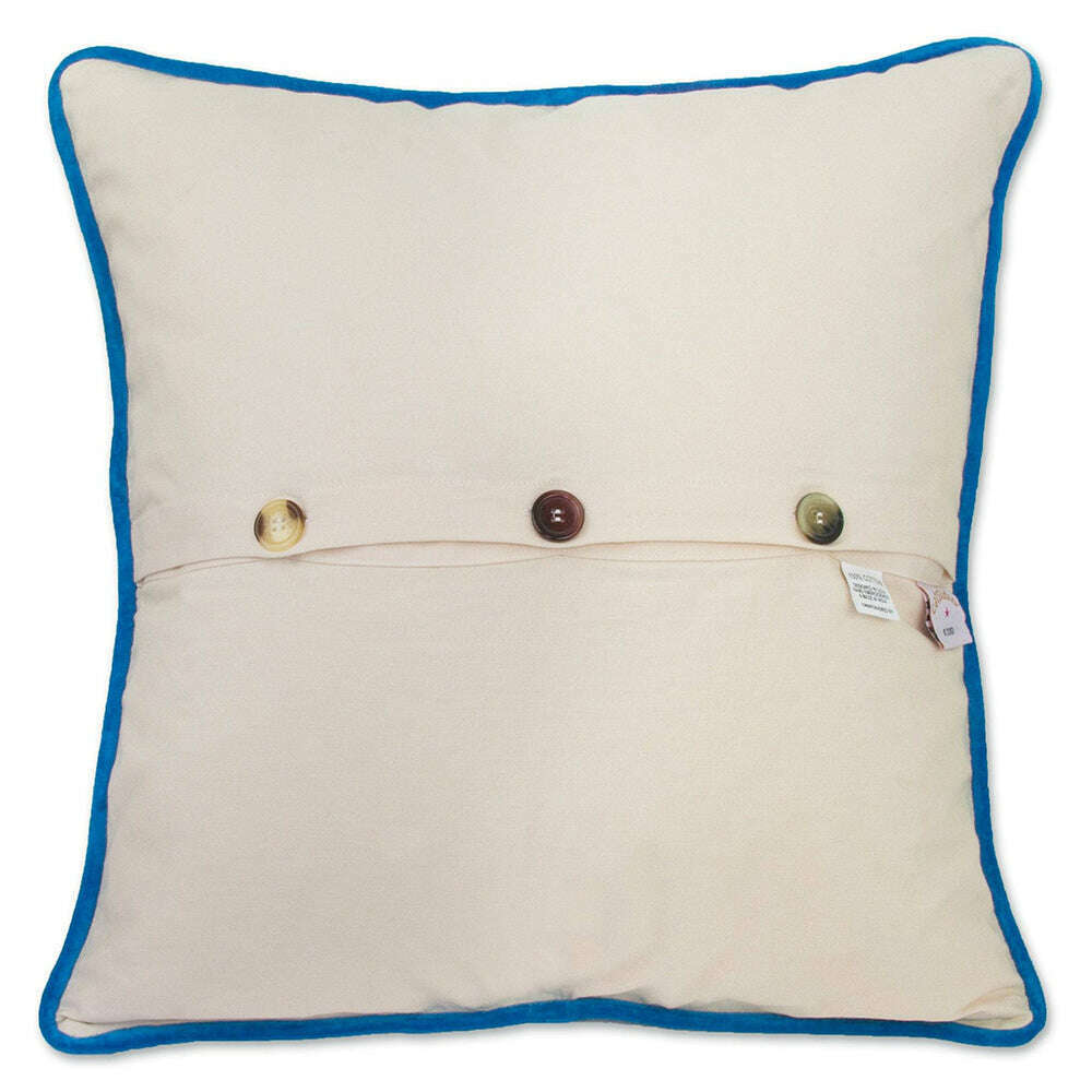 Emerald Coast Hand-Embroidered Pillow