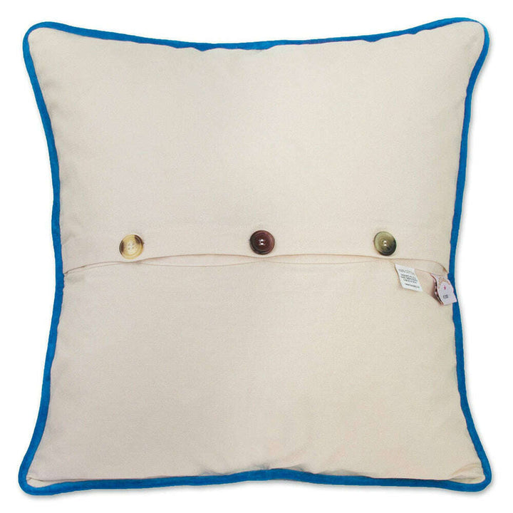 Emerald Coast Hand-Embroidered Pillow
