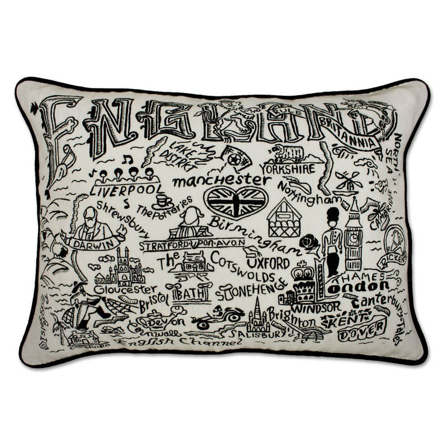 England Hand-Guided Machine Pillow by CatStudio