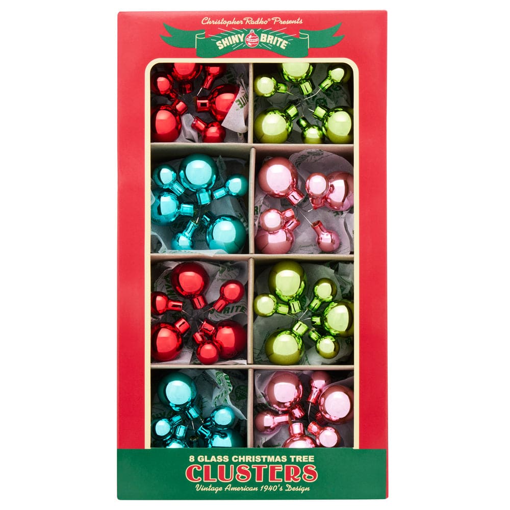 Festive Fete 8 Count 6Pc 1" & .5" Clusters - 2024 by Shiny Brite
