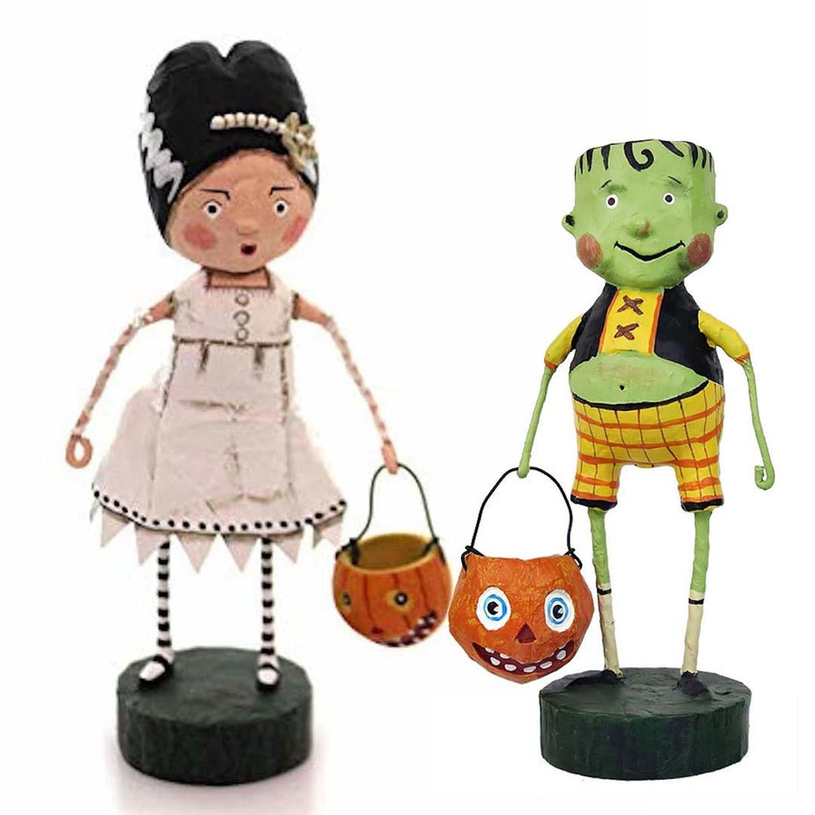 Bride of Frankie Stein and Little Frankie Stein Set of 2 Figurines by Lori Mitchell - Quirks!