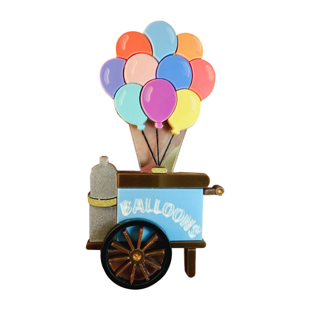 Funfair Collection 2022 - Balloons Cart Acrylic Brooch by Makokot Design