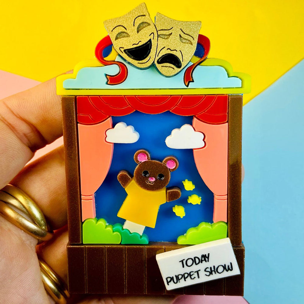 Funfair Collection 2022 - Puppet Show Today! Acrylic Brooch by Makokot Design