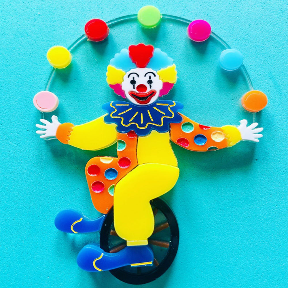 Funfair Collection - Acrobat Clown Acrylic Brooch by Makokot Design