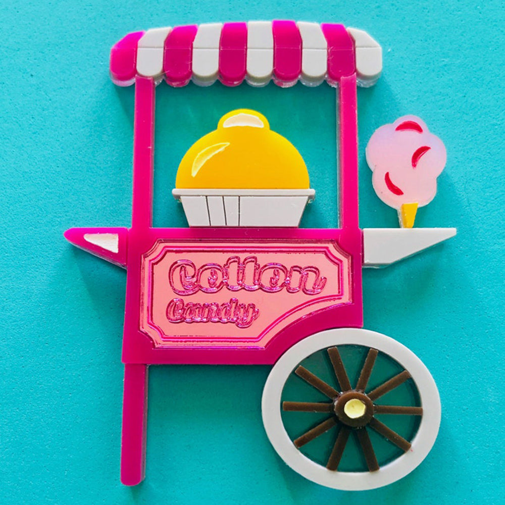 Funfair Collection - Cotton Candy Cart Acrylic Brooch by Makokot Design