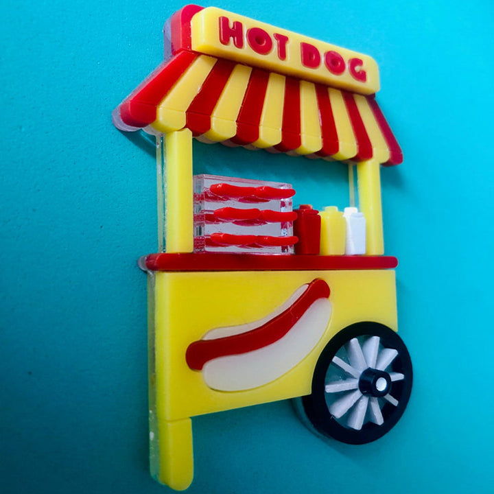 Funfair Collection - Hot Dog Cart Acrylic Brooch by Makokot Design