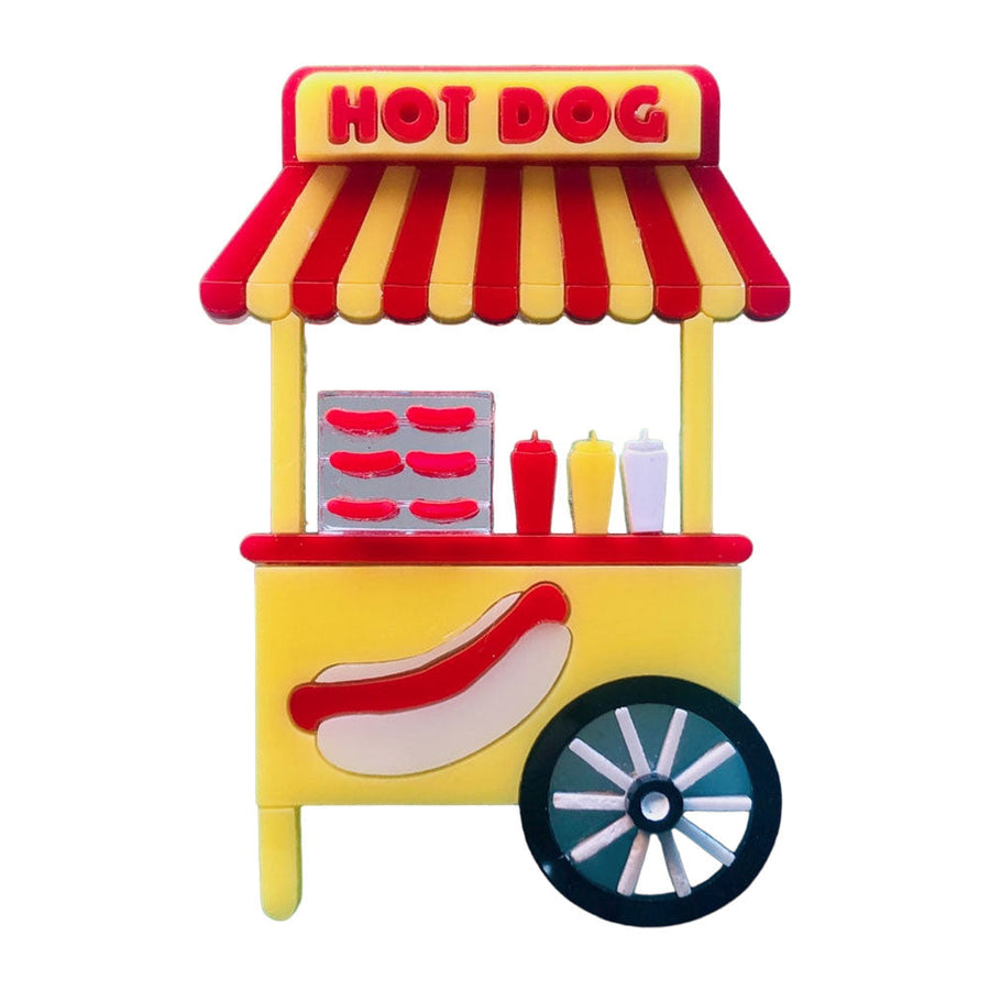 Funfair Collection - Hot Dog Cart Acrylic Brooch by Makokot Design