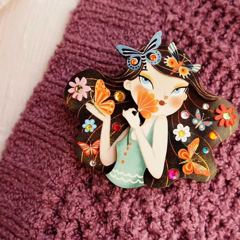 Girl with Butterflies Brooch by LaliBlue image 2