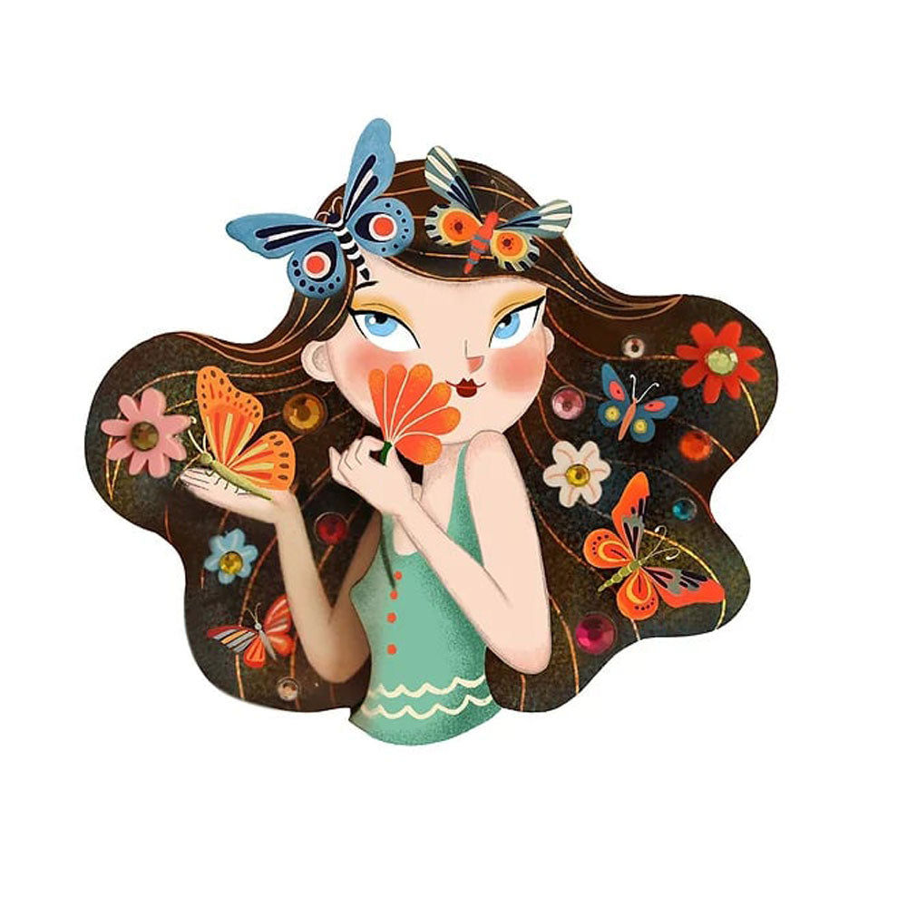 Girl with Butterflies Brooch by LaliBlue image