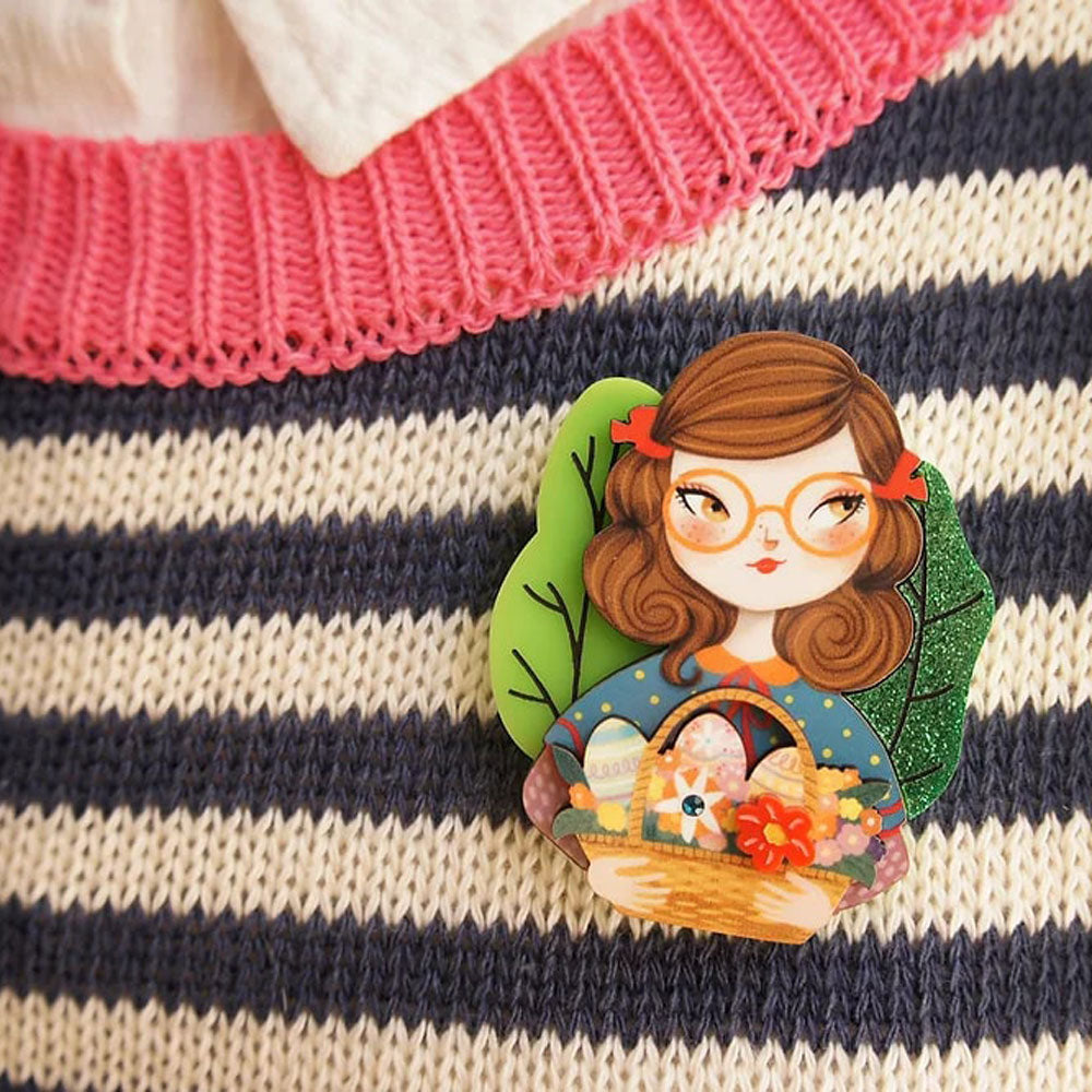 Girl with Easter Basket Brooch by LaliBlue image 2