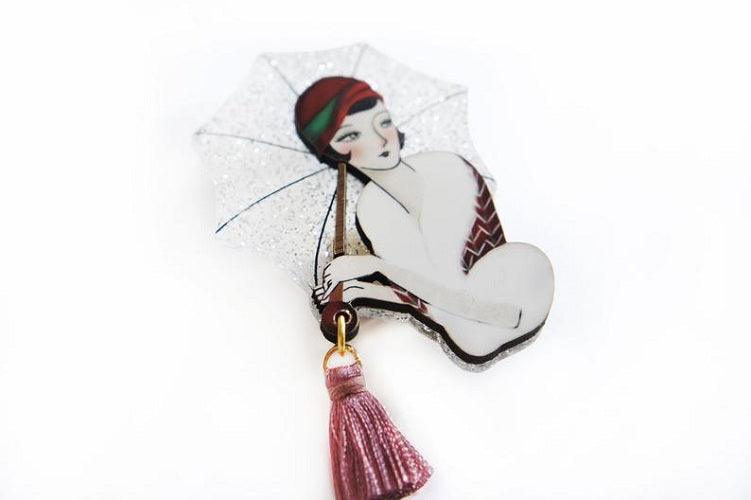 Girl with Umbrella Brooch by Laliblue - Quirks!