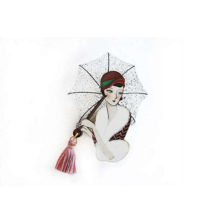 Girl with Umbrella Brooch by Laliblue - Quirks!