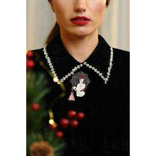 Girl with Umbrella Brooch by Laliblue - Quirks!