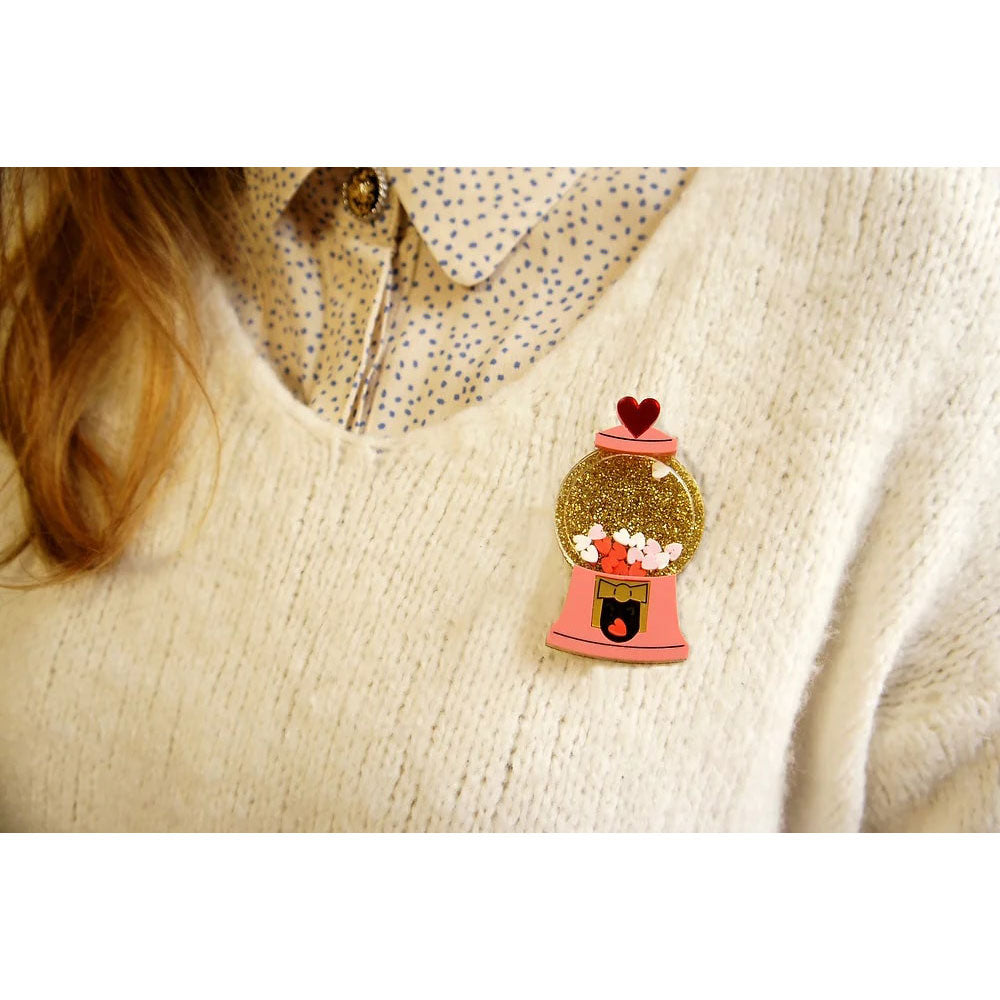Hearts Vending Brooch by Laliblue