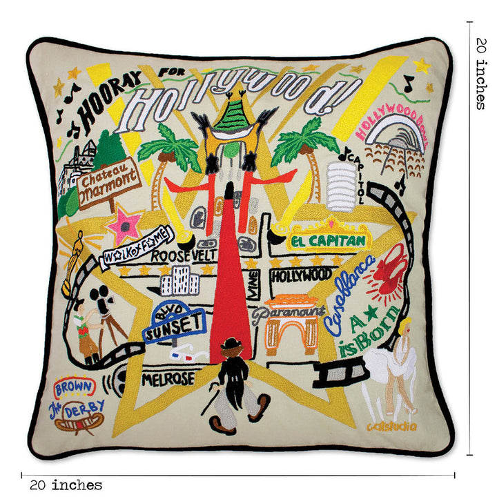 Hollywood Hand-Embroidered Pillow
