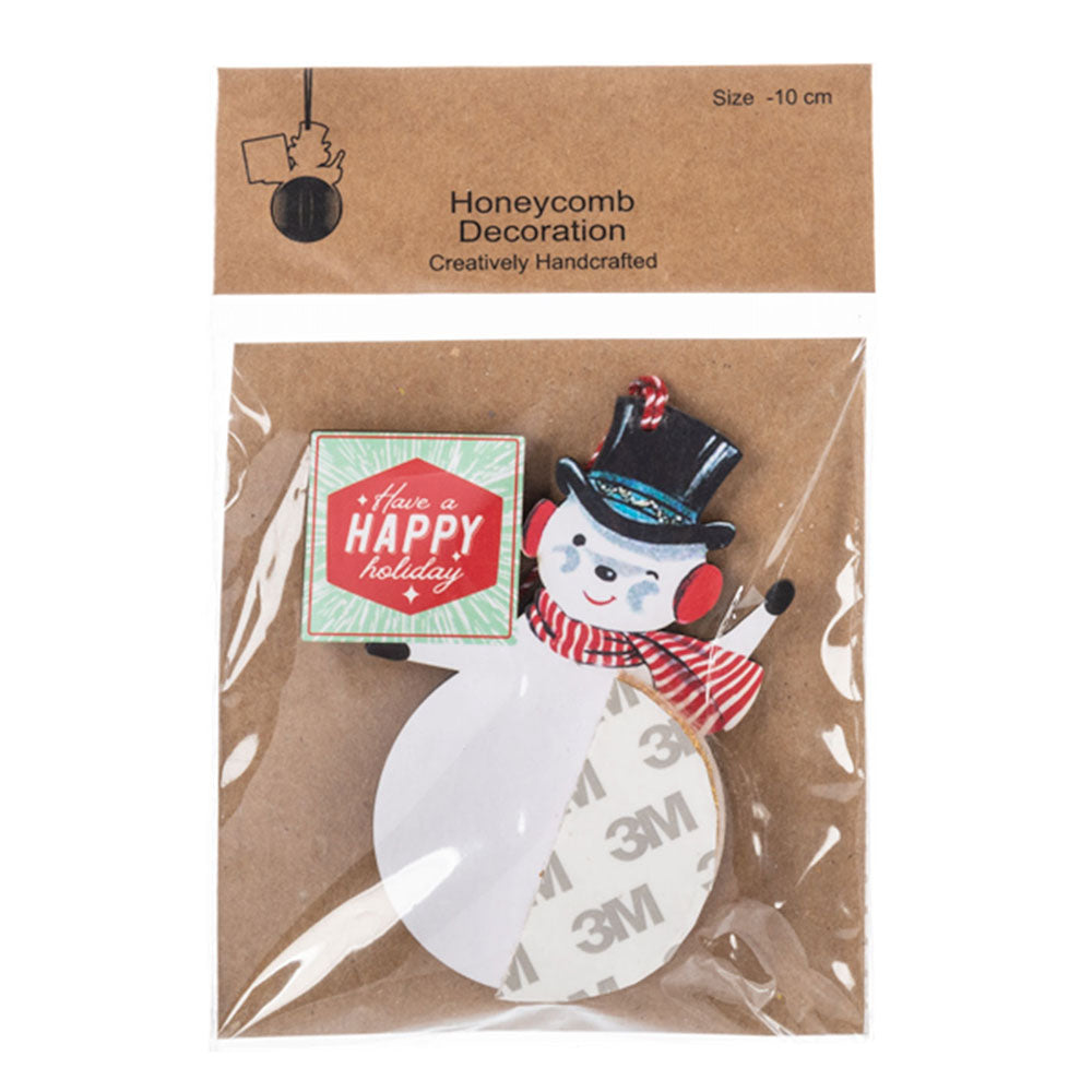 Honeycomb Snowman & Santa Ornaments (12 pc. ppk.) by Ganz image 7