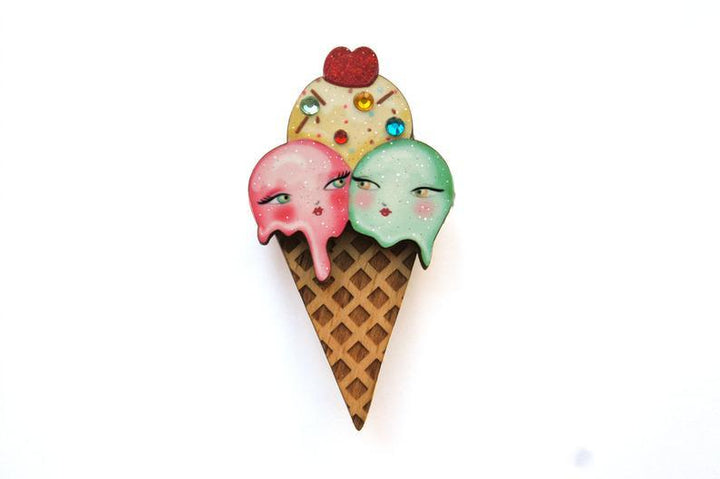 Ice Cream Cone Brooch by Laliblue - Quirks!